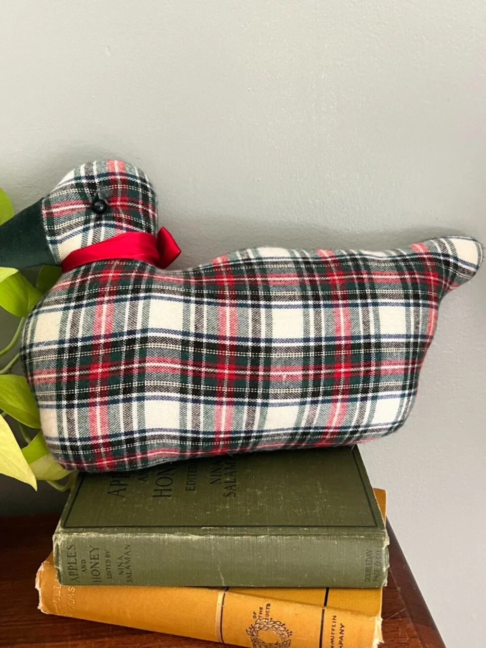 Handmade‎ Vintage Plaid  Flannel Fabric Duck Decor Ralph Lauren Style